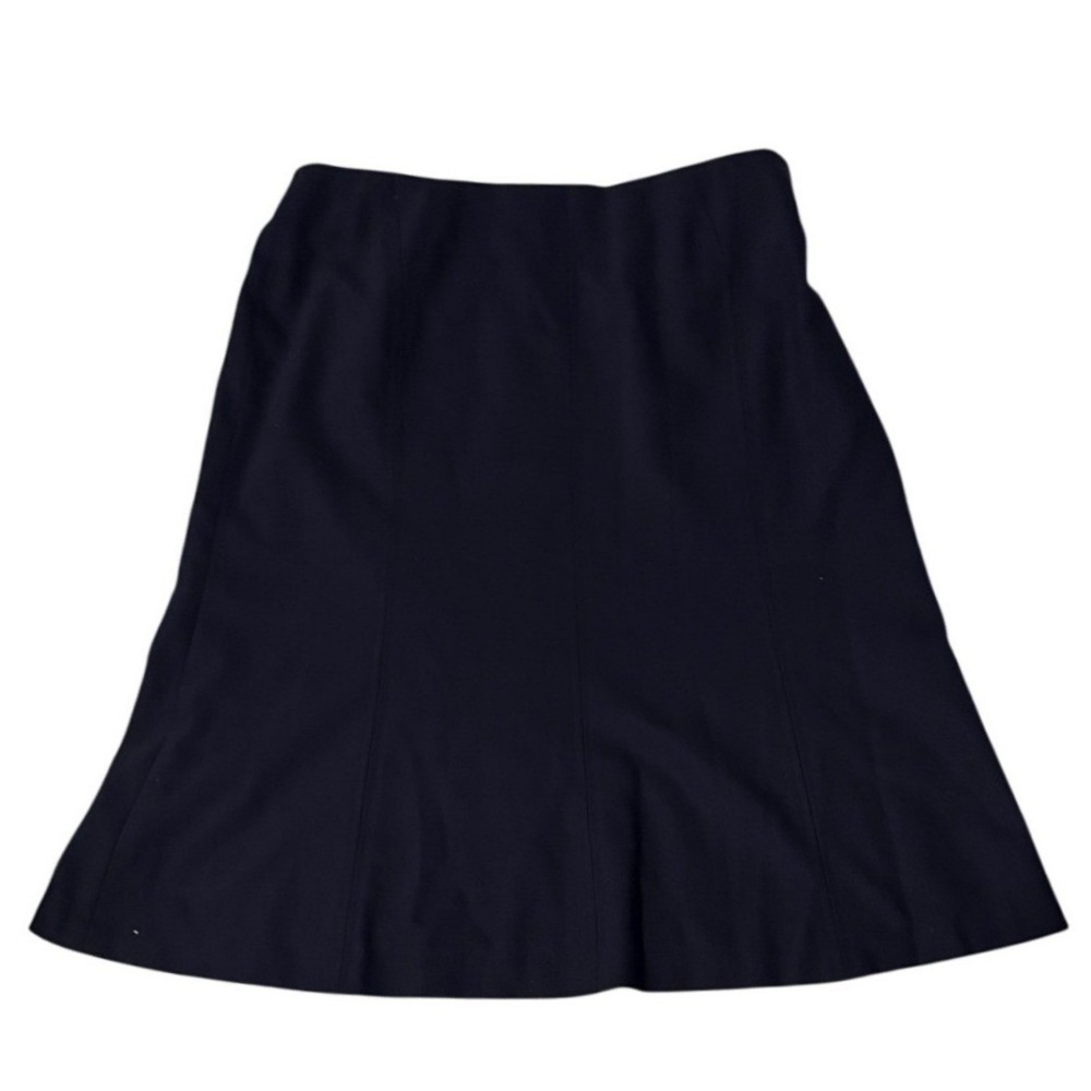 NWT Talbots Navy Blue Italian Wool Blend A-Line Midi Skirt Size 12
